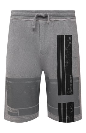Мужские хлопковые шорты STONE ISLAND серого цвета по цене 22850 руб., арт. 741566596 | Фото 1 Мужские хлопковые шорты STONE ISLAND серого цвета, арт. 741566596 | Фото 1
