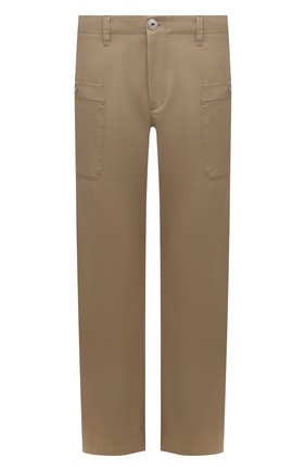 Мужские хлопковые брюки LANVIN бежевого цвета, арт. RM-TR0116-4148-E21 | Фото 1 (Силуэт М (брюки): Чиносы; Длина (брюки, джинсы): Стандартные; Стили: Минимализм; Случай: Повседневный; Материал внешний: Хлопок)