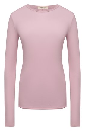 Женская хлопковый лонгслив RAG&BONE розового цвета по цене 16450 руб., арт. WCC21ST082JB82 | Фото 1 Женская хлопковый лонгслив RAG&BONE розового цвета, арт. WCC21ST082JB82 | Фото 1