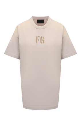 Женская хлопковая футболка FEAR OF GOD кремвого цвета по цене 22750 руб., арт. FG50-025CTJ | Фото 1 Женская хлопковая футболка FEAR OF GOD кремвого цвета, арт. FG50-025CTJ | Фото 1