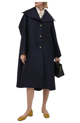 Женское пальто из шерсти и шелка LANVIN темно-синего цвета по цене 318000 руб., арт. RW-C00003-4869-E21 | Фото 2 Женское пальто из шерсти и шелка LANVIN темно-синего цвета, арт. RW-C00003-4869-E21 | Фото 2