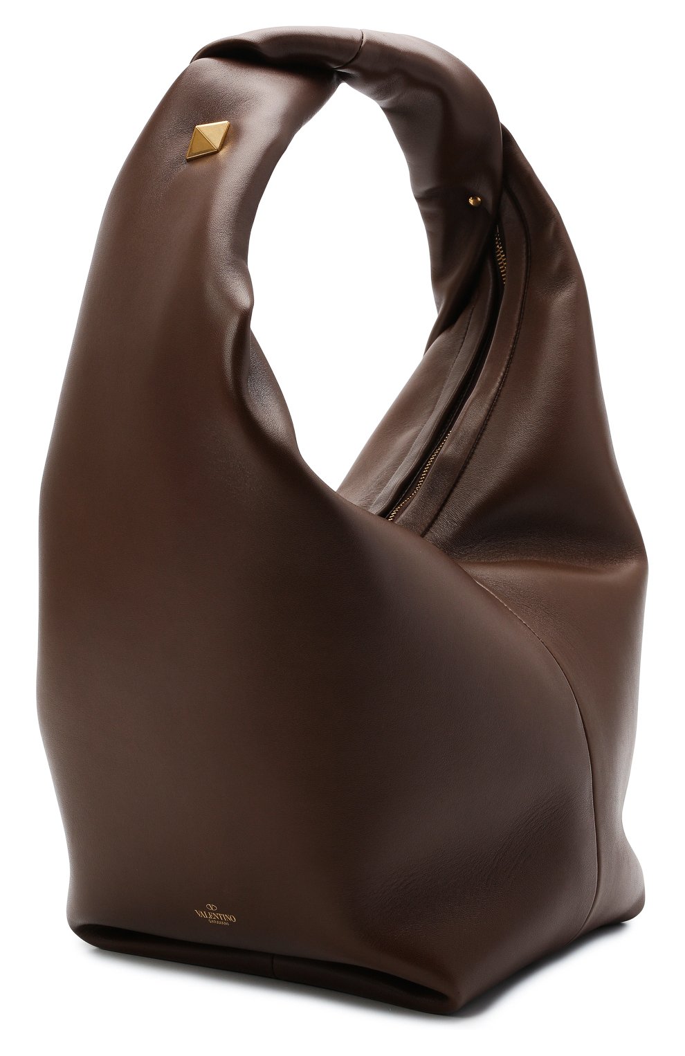 Женская сумка roman stud VALENTINO коричневого цвета, арт. VW0B0J14/BSF | Фото 6 (Сумки-технические: Сумки top-handle; Материал: Натуральная кожа; Размер: small)