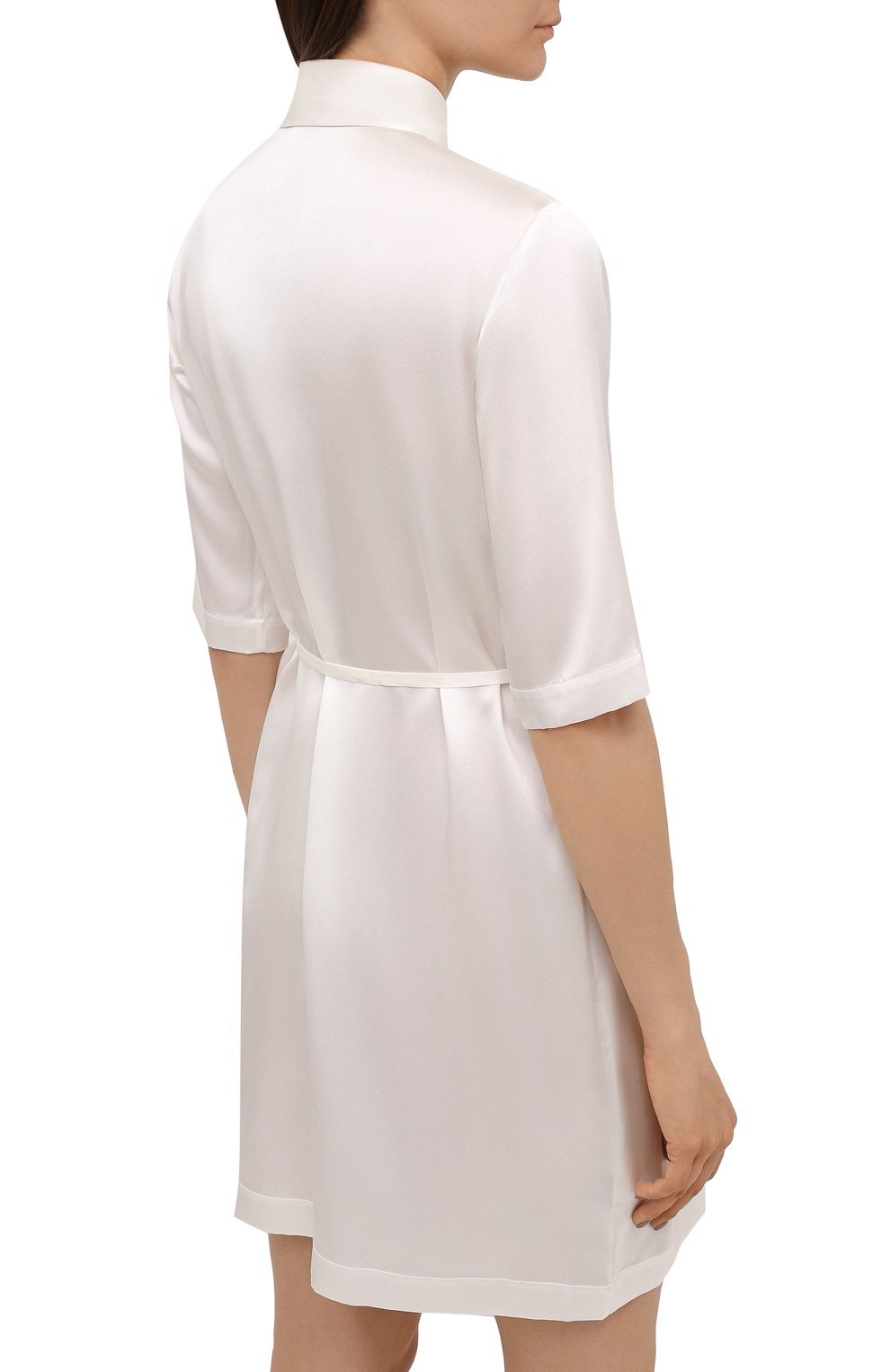 Женская шелковая сорочка LA PERLA кремвого цвета, арт. 0046940 | Фото 4 (Материал внешний: Шелк)