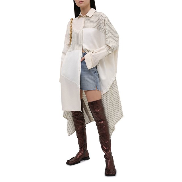 фото Кожаные ботфорты jil sander