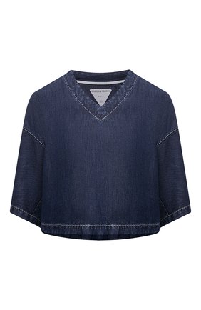 Женская джинсовая блузка BOTTEGA VENETA синего цвета по цене 72100 руб., арт. 657734/V0SH0 | Фото 1 Женская джинсовая блузка BOTTEGA VENETA синего цвета, арт. 657734/V0SH0 | Фото 1 (Материал внешний: Лиоцелл, Деним, Растительное волокно; Принт: Без принта; Длина (для топов): Укороченные; Стили: Гламурный; Кросс-КТ: Деним; Рукава: Короткие; Женское Кросс-КТ: Блуза-одежда)