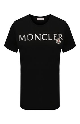 Женская хлопковая футболка MONCLER черного цвета по цене 16200 руб., арт. G1-093-8C715-10-V8094 | Фото 1 Женская хлопковая футболка MONCLER черного цвета, арт. G1-093-8C715-10-V8094 | Фото 1