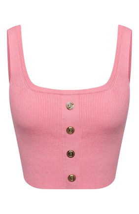 Женский топ из кашемира и шелка BALMAIN розового цвета по цене 73750 руб., арт. VF2AA037/K255 | Фото 1 Женский топ из кашемира и шелка BALMAIN розового цвета, арт. VF2AA037/K255 | Фото 1
