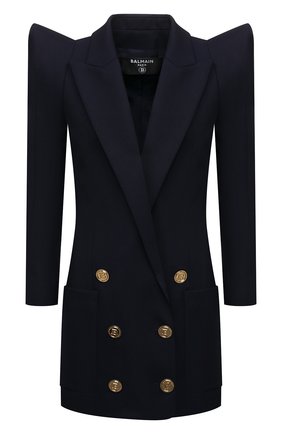 Женский шерстяной жакет BALMAIN темно-синего цвета по цене 231000 руб., арт. VF0SI005/W105 | Фото 1 Женский шерстяной жакет BALMAIN темно-синего цвета, арт. VF0SI005/W105 | Фото 1 (Женское Кросс-КТ: Жакет-одежда; Материал внешний: Шерсть; Рукава: Длинные; Случай: Коктейльный; 1-2-бортные: Двубортные; Материал подклада: Вискоза; Стили: Гламурный; Длина (для топов): Удлиненные)