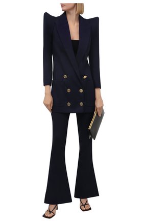 Женский шерстяной жакет BALMAIN темно-синего цвета по цене 231000 руб., арт. VF0SI005/W105 | Фото 2 Женский шерстяной жакет BALMAIN темно-синего цвета, арт. VF0SI005/W105 | Фото 2 (Женское Кросс-КТ: Жакет-одежда; Материал внешний: Шерсть; Рукава: Длинные; Случай: Коктейльный; 1-2-бортные: Двубортные; Материал подклада: Вискоза; Стили: Гламурный; Длина (для топов): Удлиненные)