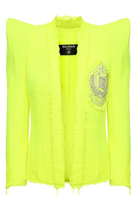 Женский жакет BALMAIN зеленого цвета по цене 297500 руб., арт. VF0SC020/XA01 | Фото 1 Женский жакет BALMAIN зеленого цвета, арт. VF0SC020/XA01 | Фото 1
