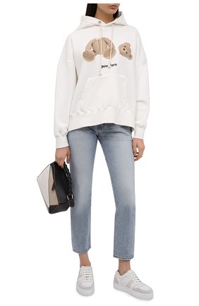 Женский хлопковое худи PALM ANGELS белого цвета по цене 65150 руб., арт. PWBB023S21FLE0060360 | Фото 2 Женский хлопковое худи PALM ANGELS белого цвета, арт. PWBB023S21FLE0060360 | Фото 2