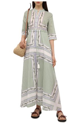 Женское хлопковое платье TORY BURCH зеленого цвета по цене 47000 руб., арт. 83310 | Фото 2 Женское хлопковое платье TORY BURCH зеленого цвета, арт. 83310 | Фото 2