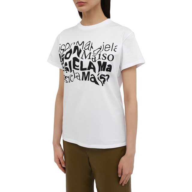 фото Хлопковая футболка maison margiela