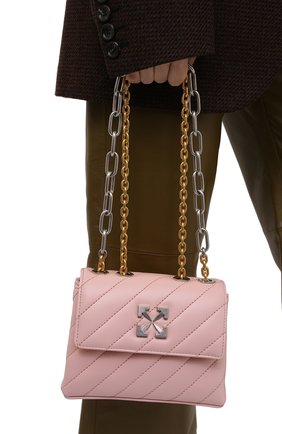Женская сумка jackhammer OFF-WHITE розового цвета по цене 117500 руб., арт. 0WNN007S21LEA002 | Фото 2 Женская сумка jackhammer OFF-WHITE розового цвета, арт. 0WNN007S21LEA002 | Фото 2