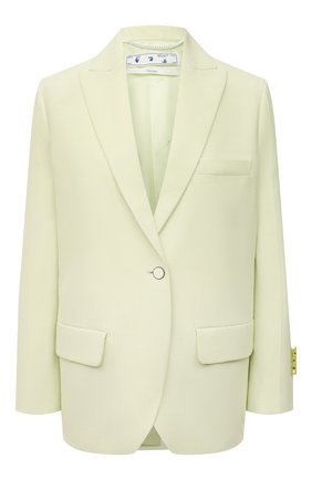 Женский жакет из вискозы и шерсти OFF-WHITE светло-зеленого цвета по цене 124500 руб., арт. 0WEF064S21FAB003 | Фото 1 Женский жакет из вискозы и шерсти OFF-WHITE светло-зеленого цвета, арт. 0WEF064S21FAB003 | Фото 1