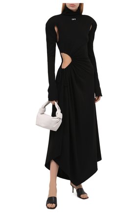 Женское платье из вискозы OFF-WHITE черного цвета по цене 125000 руб., арт. 0WDB320S21JER001 | Фото 2 Женское платье из вискозы OFF-WHITE черного цвета, арт. 0WDB320S21JER001 | Фото 2