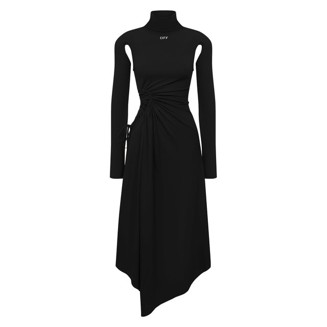 Платье из вискозы Off-White черного цвета