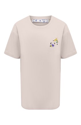Женская хлопковая футболка OFF-WHITE серого цвета по цене 29750 руб., арт. 0WAA089S21JER002 | Фото 1 Женская хлопковая футболка OFF-WHITE серого цвета, арт. 0WAA089S21JER002 | Фото 1