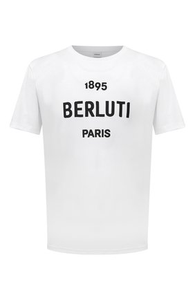 Мужская хлопковая футболка BERLUTI белого цвета по цене 47850 руб., арт. R18JRS50-003 | Фото 1 Мужская хлопковая футболка BERLUTI белого цвета, арт. R18JRS50-003 | Фото 1 (Длина (для топов): Стандартные; Материал внешний: Хлопок; Стили: Кэжуэл; Рукава: Короткие; Принт: С принтом)