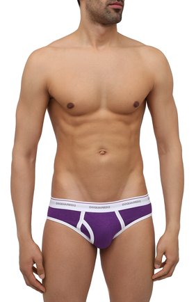Мужские хлопковые брифы DSQUARED2 фиолетового цвета по цене 3850 руб., арт. D9L673560 | Фото 2 Мужские хлопковые брифы DSQUARED2 фиолетового цвета, арт. D9L673560 | Фото 2 (Кросс-КТ: бельё; Материал внешний: Хлопок; Мужское Кросс-КТ: Трусы)