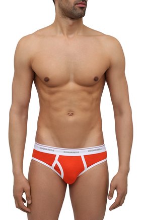 Мужские хлопковые брифы DSQUARED2 оранжевого цвета по цене 3850 руб., арт. D9L673560 | Фото 2 Мужские хлопковые брифы DSQUARED2 оранжевого цвета, арт. D9L673560 | Фото 2