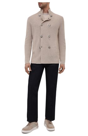 Мужской хлопковый кардиган BRUNELLO CUCINELLI бежевого цвета по цене 89950 руб., арт. M2873326 | Фото 2 Мужской хлопковый кардиган BRUNELLO CUCINELLI бежевого цвета, арт. M2873326 | Фото 2