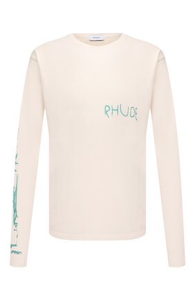 Мужская хлопковый лонгслив RHUDE кремвого цвета по цене 41300 руб., арт. RHPS21TT00000015 | Фото 1 Мужская хлопковый лонгслив RHUDE кремвого цвета, арт. RHPS21TT00000015 | Фото 1 (Материал внешний: Хлопок; Длина (для топов): Стандартные; Стили: Гранж; Рукава: Длинные; Принт: С принтом)