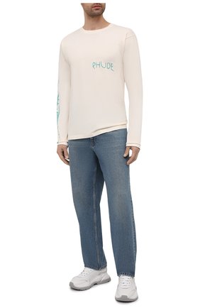 Мужская хлопковый лонгслив RHUDE кремвого цвета по цене 41300 руб., арт. RHPS21TT00000015 | Фото 2 Мужская хлопковый лонгслив RHUDE кремвого цвета, арт. RHPS21TT00000015 | Фото 2 (Материал внешний: Хлопок; Длина (для топов): Стандартные; Стили: Гранж; Рукава: Длинные; Принт: С принтом)