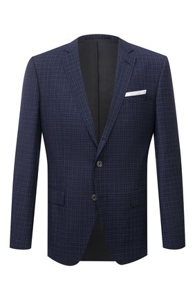 Мужской шерстяной пиджак BOSS темно-синего цвета по цене 44500 руб., арт. 50453693 | Фото 1 Мужской шерстяной пиджак BOSS темно-синего цвета, арт. 50453693 | Фото 1 (Рукава: Длинные; Длина (для топов): Стандартные; Случай: Коктейльный; 1-2-бортные: Однобортные; Стили: Классический; Материал внешний: Шерсть; Пиджаки М: Прямой)