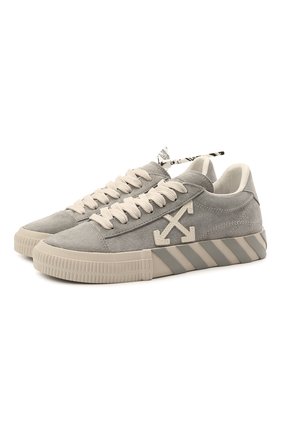 Женские замшевые кеды vulcanized OFF-WHITE серого цвета по цене 28800 руб., арт. 0WIA178S21LEA0010901 | Фото 1 Женские замшевые кеды vulcanized OFF-WHITE серого цвета, арт. 0WIA178S21LEA0010901 | Фото 1