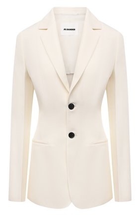 Женский хлопковый жакет JIL SANDER белого цвета по цене 169500 руб., арт. JSWS135324-WS25210F | Фото 1 Женский хлопковый жакет JIL SANDER белого цвета, арт. JSWS135324-WS25210F | Фото 1