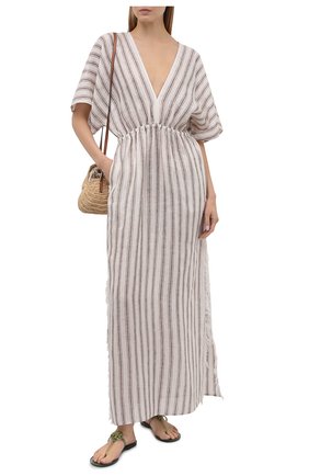 Женская льняная туника TORY BURCH бежевого цвета по цене 49950 руб., арт. 82037 | Фото 2 Женская льняная туника TORY BURCH бежевого цвета, арт. 82037 | Фото 2