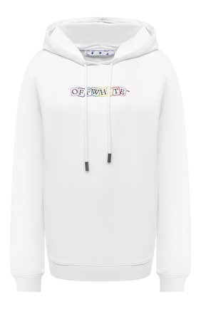 Женский хлопковое худи OFF-WHITE белого цвета по цене 45300 руб., арт. 0WBB035S21JER003 | Фото 1 Женский хлопковое худи OFF-WHITE белого цвета, арт. 0WBB035S21JER003 | Фото 1