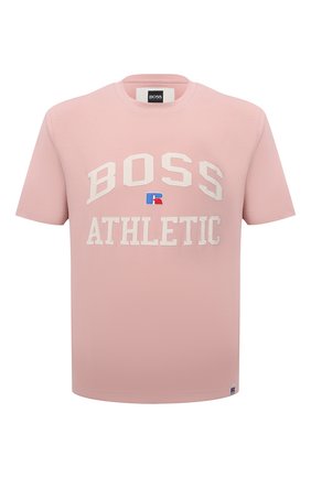 Мужская хлопковая футболка boss x russell athletic BOSS розового цвета по цене 8800 руб., арт. 50457336 | Фото 1 Мужская хлопковая футболка boss x russell athletic BOSS розового цвета, арт. 50457336 | Фото 1