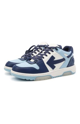 Мужские кожаные кеды out of office OFF-WHITE голубого цвета по цене 33950 руб., арт. 0MIA189S21LEA0014045 | Фото 1 Мужские кожаные кеды out of office OFF-WHITE голубого цвета, арт. 0MIA189S21LEA0014045 | Фото 1