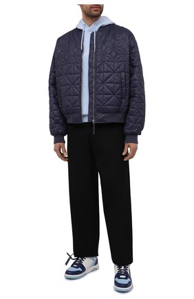 Мужские кожаные кеды out of office OFF-WHITE голубого цвета по цене 33950 руб., арт. 0MIA189S21LEA0014045 | Фото 2 Мужские кожаные кеды out of office OFF-WHITE голубого цвета, арт. 0MIA189S21LEA0014045 | Фото 2