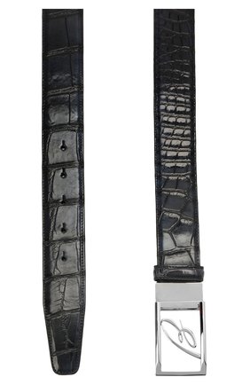 Мужской ремень из кожи аллигатора BRIONI темно-синего цвета по цене 299500 руб., арт. 0BAS0L/09718/AMIS | Фото 2 Мужской ремень из кожи аллигатора BRIONI темно-синего цвета, арт. 0BAS0L/09718/AMIS | Фото 2