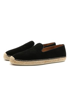 Мужские замшевые эспадрильи esparadra CHRISTIAN LOUBOUTIN черного цвета по цене 42950 руб., арт. 1210955/ESPARADRA FLAT | Фото 1 Мужские замшевые эспадрильи esparadra CHRISTIAN LOUBOUTIN черного цвета, арт. 1210955/ESPARADRA FLAT | Фото 1 (Материал внутренний: Натуральная кожа, Текстиль; Материал внешний: Замша, Кожа)