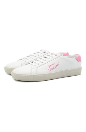 Женские кожаные кеды sl/06 SAINT LAURENT белого цвета по цене 47750 руб., арт. 610649/00NI0 | Фото 1 Женские кожаные кеды sl/06 SAINT LAURENT белого цвета, арт. 610649/00NI0 | Фото 1