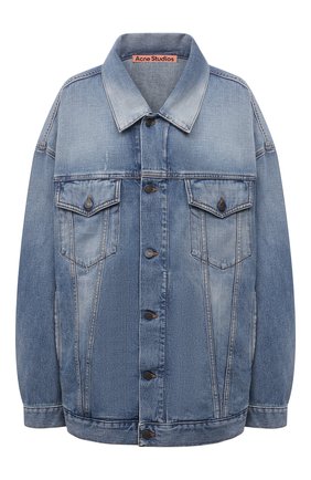Женская джинсовая куртка ACNE STUDIOS голубого цвета по цене 36200 руб., арт. C90062/W | Фото 1 Женская джинсовая куртка ACNE STUDIOS голубого цвета, арт. C90062/W | Фото 1 (Стили: Гранж; Рукава: Длинные; Длина (верхняя одежда): До середины бедра; Кросс-КТ: Куртка, Деним; Материал внешний: Хлопок)