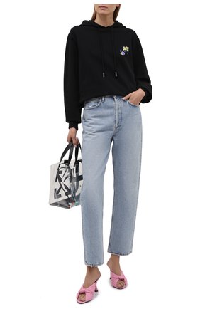 Женский хлопковое худи OFF-WHITE черного цвета по цене 58050 руб., арт. 0WBB035S21JER002 | Фото 2 Женский хлопковое худи OFF-WHITE черного цвета, арт. 0WBB035S21JER002 | Фото 2