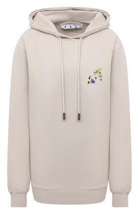 Женский хлопковое худи OFF-WHITE светло-бежевого цвета по цене 52600 руб., арт. 0WBB035S21JER002 | Фото 1 Женский хлопковое худи OFF-WHITE светло-бежевого цвета, арт. 0WBB035S21JER002 | Фото 1