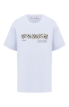 Женская хлопковая футболка OFF-WHITE светло-голубого цвета по цене 23500 руб., арт. 0WAA089S21JER004 | Фото 1 Женская хлопковая футболка OFF-WHITE светло-голубого цвета, арт. 0WAA089S21JER004 | Фото 1