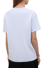 Женская хлопковая футболка OFF-WHITE светло-голубого цвета, арт. 0WAA089S21JER004 | Фото 4 (Рукава: Короткие; Длина (для топов): Стандартные; Принт: С принтом; Материал внешний: Хлопок; Стили: Спорт-шик; Женское Кросс-КТ: Футболка-одежда)