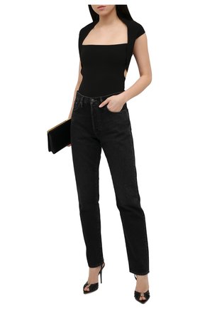 Женские кожаные босоножки xsl SAINT LAURENT черного цвета по цене 76550 руб., арт. 658053/2V700 | Фото 2 Женские кожаные босоножки xsl SAINT LAURENT черного цвета, арт. 658053/2V700 | Фото 2