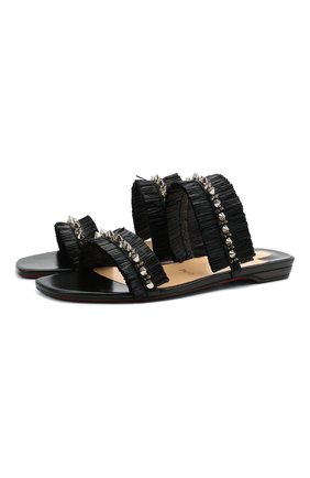 Женские кожаные шлепанцы marivodou CHRISTIAN LOUBOUTIN черного цвета по цене 61900 руб., арт. 1210519/MARIV0D0U FLAT | Фото 1 Женские кожаные шлепанцы marivodou CHRISTIAN LOUBOUTIN черного цвета, арт. 1210519/MARIV0D0U FLAT | Фото 1