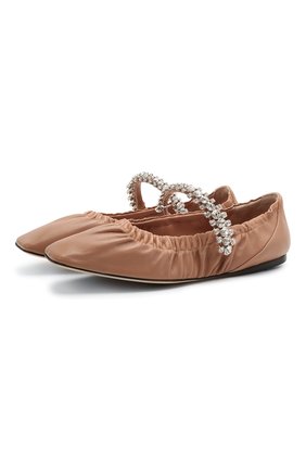 Женские кожаные балетки gai JIMMY CHOO светло-розового цвета по цене 65900 руб., арт. GAI FLAT/NAP | Фото 1 Женские кожаные балетки gai JIMMY CHOO светло-розового цвета, арт. GAI FLAT/NAP | Фото 1