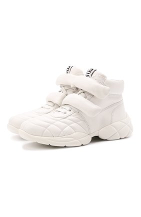 Женские кожаные кроссовки MIU MIU белого цвета по цене 87850 руб., арт. 5T439D/038 | Фото 1 Женские кожаные кроссовки MIU MIU белого цвета, арт. 5T439D/038 | Фото 1