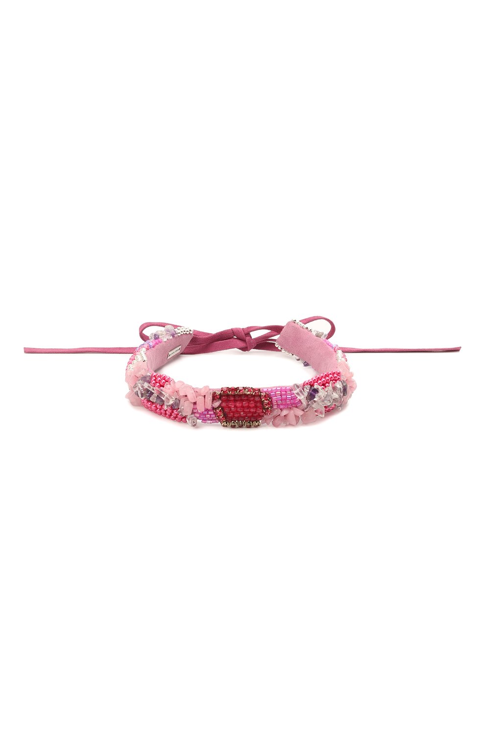 Женское колье ISABEL MARANT розового цвета, арт. RC0224-21E015B | Фото 1 (Материал: Текстиль)