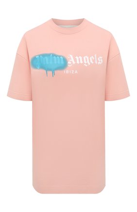 Женская хлопковая футболка PALM ANGELS розового цвета по цене 17550 руб., арт. PWAA039S21JER0073340 | Фото 1 Женская хлопковая футболка PALM ANGELS розового цвета, арт. PWAA039S21JER0073340 | Фото 1